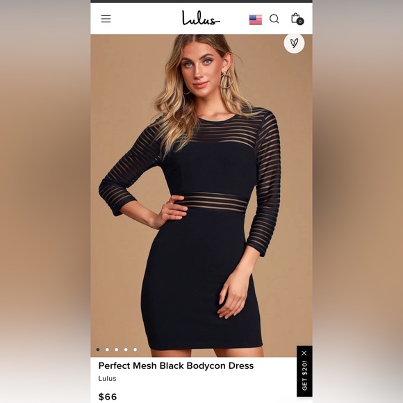 Lulus Mesh Black Bodycon Dress - Medium - Picture 4 of 5
